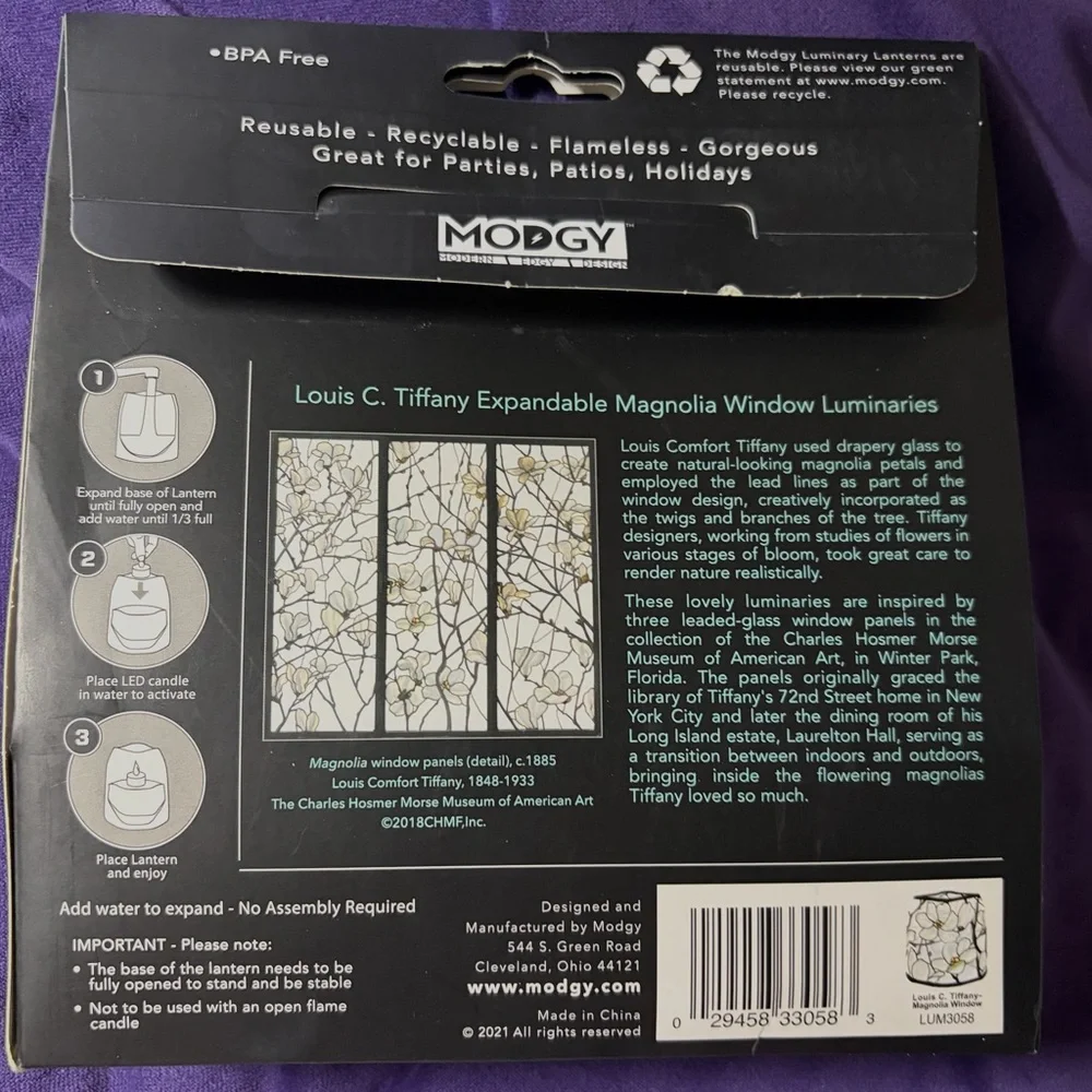 Magnolia Luminary Lanterns - White Floral Window Accent